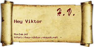 Hey Viktor névjegykártya
